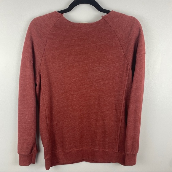 SUNDRY Rust Sequins Locals Only Raw Scoop Neck Sweater Small - Picture 6 of 11
